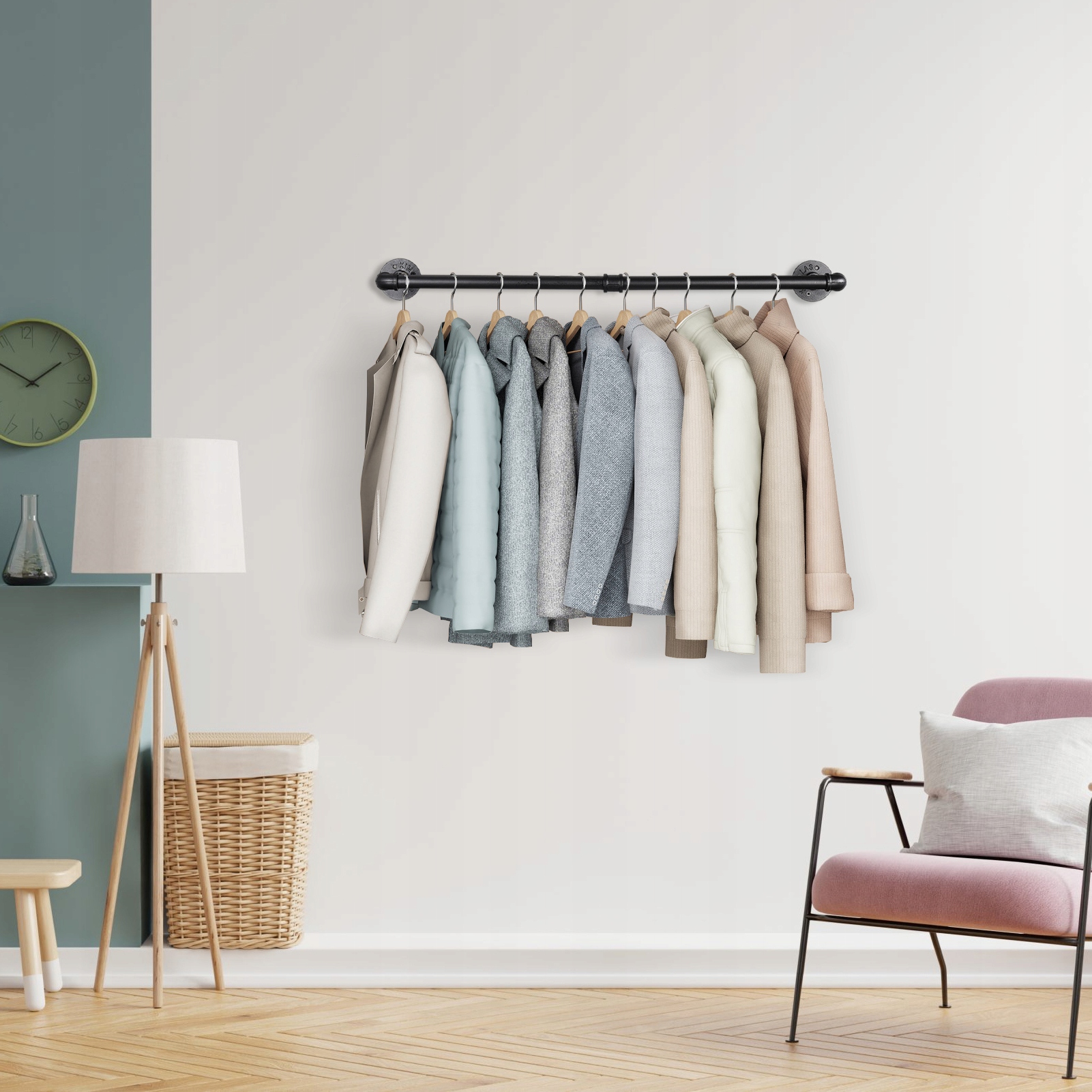 106 cm universal wall rack, hanger bathroom kitchen rack, space saving,2pcs Wysokość 87 mm