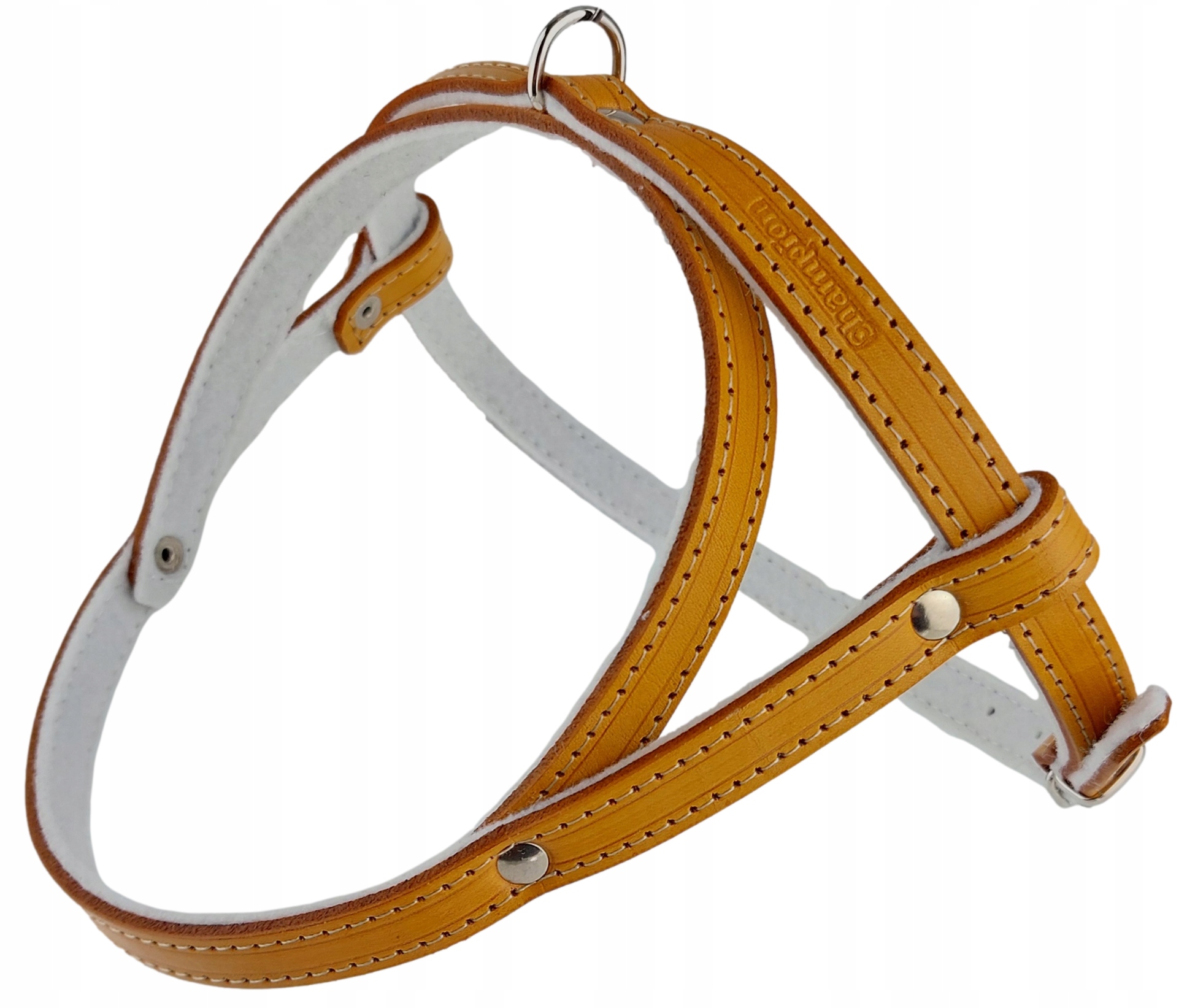 Levně Kožený postroj pro psa podšitý filcem Lícová kůže 55 cm Champion Orange