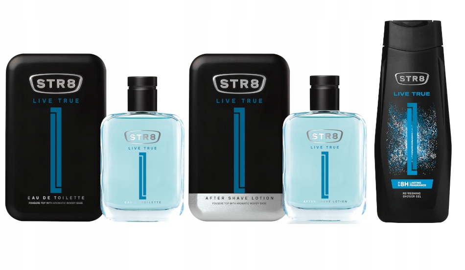 STR8 LIVE TRUE ZESTAW 3cz EDT50ml + ASL100ml + ŻEL400ml