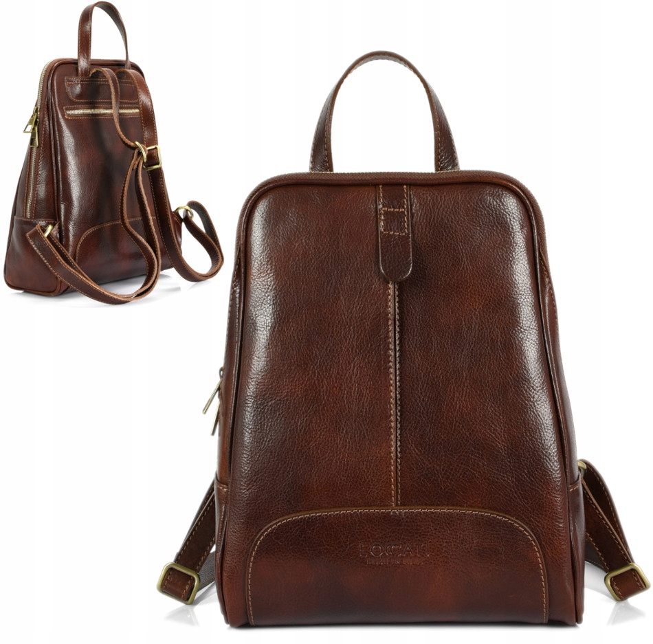 

Włoski plecak damski retro Loccati skóra licowa