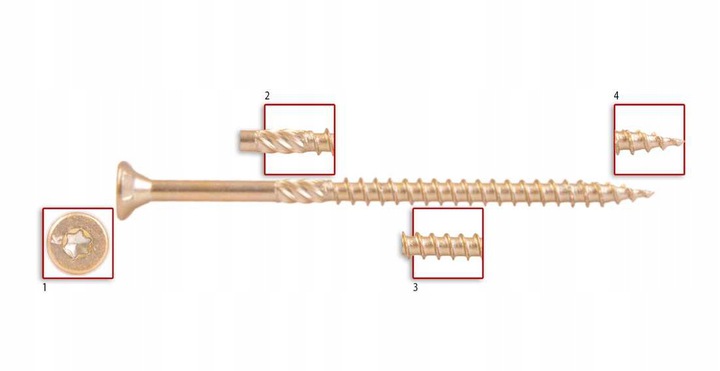 WKRĘTY CIESIELSKIE 6x80 TORX ŁEB STOŻKOWY 100SZT Rodzaj wkręty