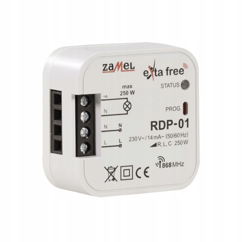 Exta Free – rádiový 1-kanálový stmívač RDP-01 Zamel