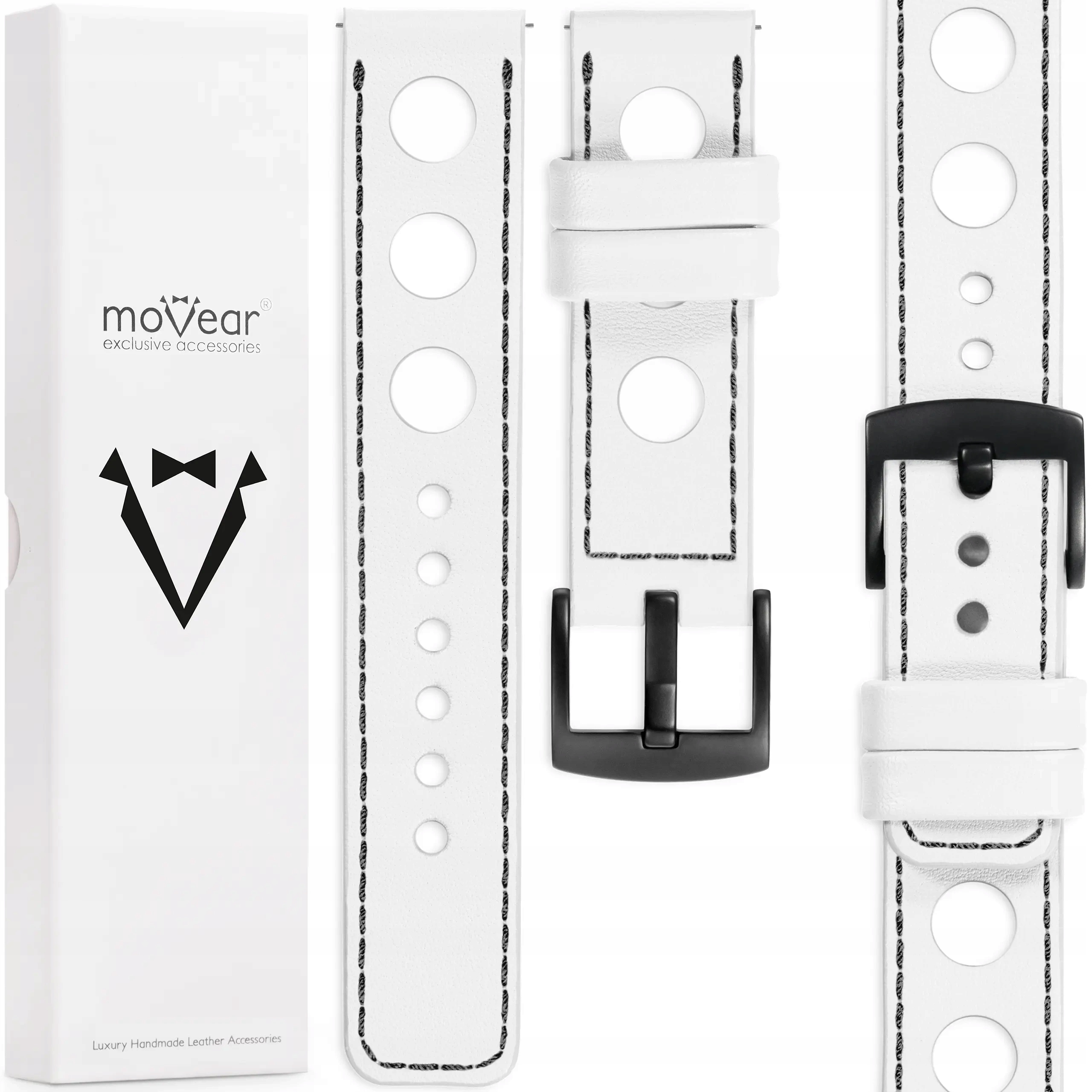 Pásek 20 mm pro hodinky premium elegantní Polský Movear Bílý