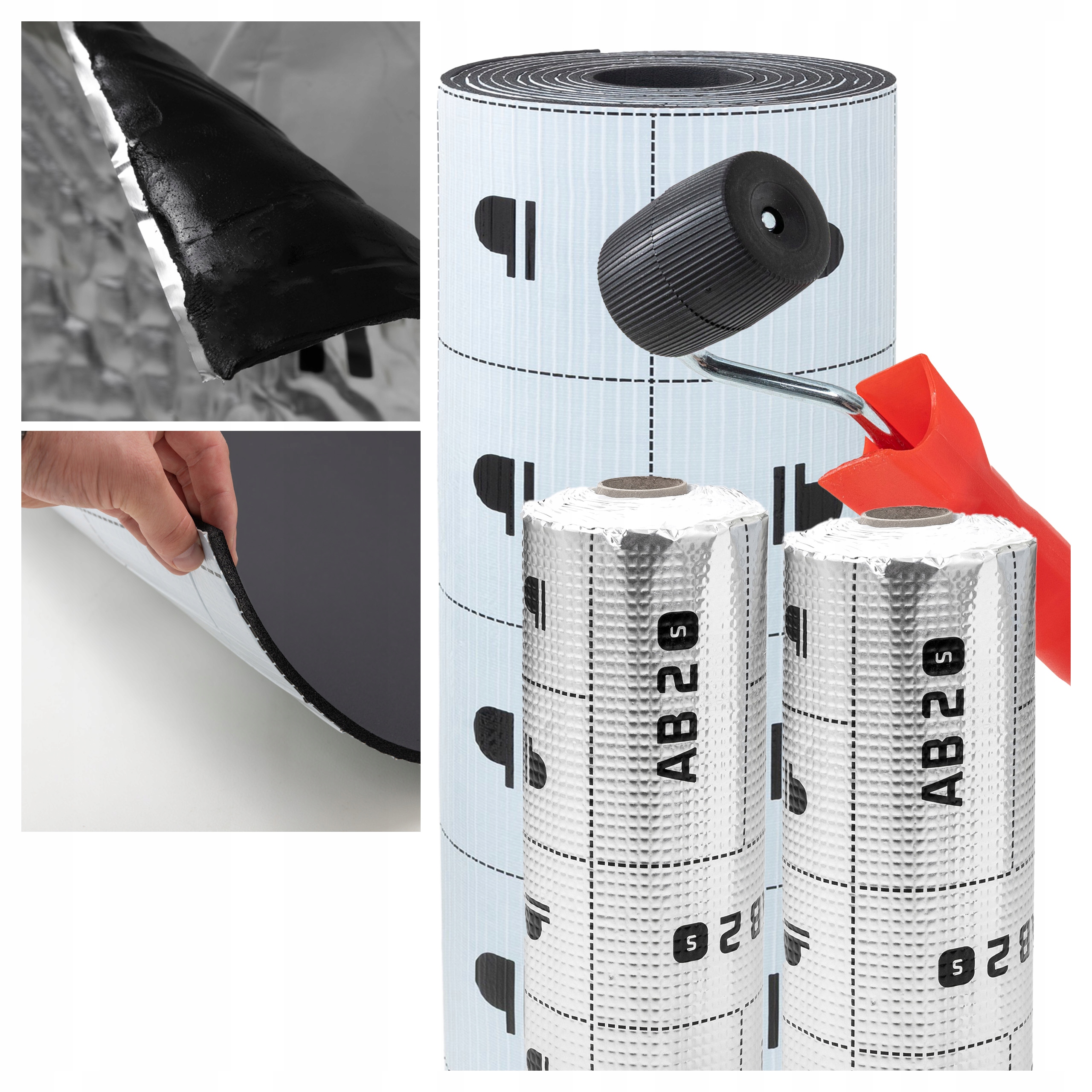 Sada na tlumení podlahy zavazadlového prostoru v osobním autě AB-2s+K6s+válec