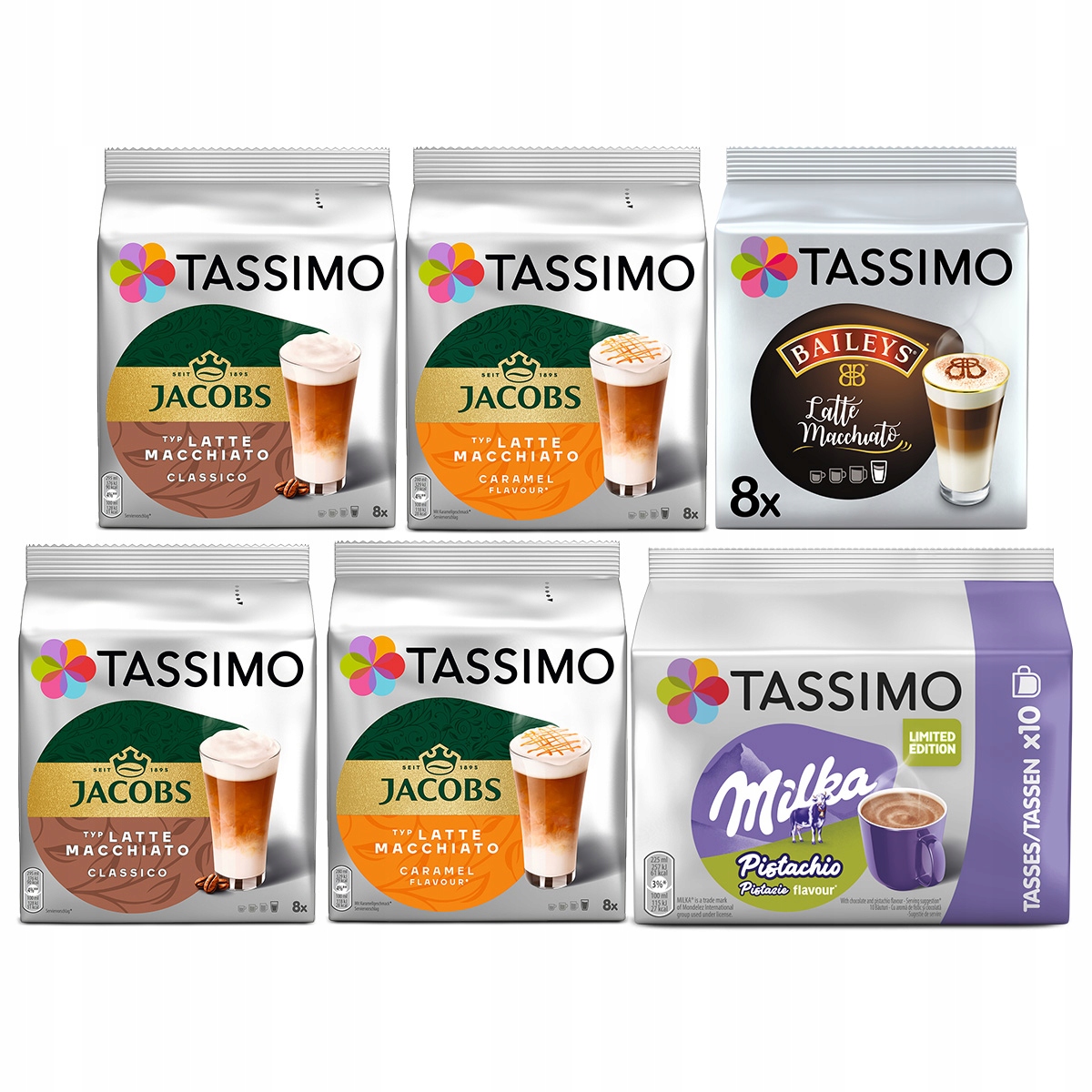 Kapsułki Tassimo Jacobs samkowe mleczne Milka Pistachio 6 opakowań