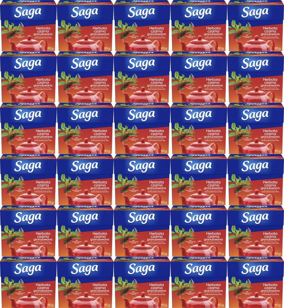 Saga Herbata Czarna Granulowana 90 g kartonik x60