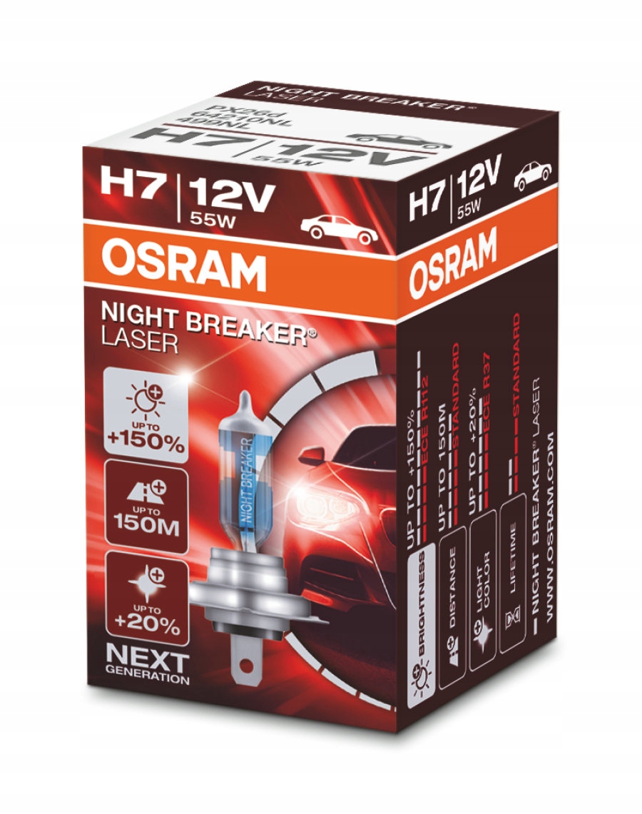 

Zarówka Osram H7 12V 55W Night Breaker Laser H7