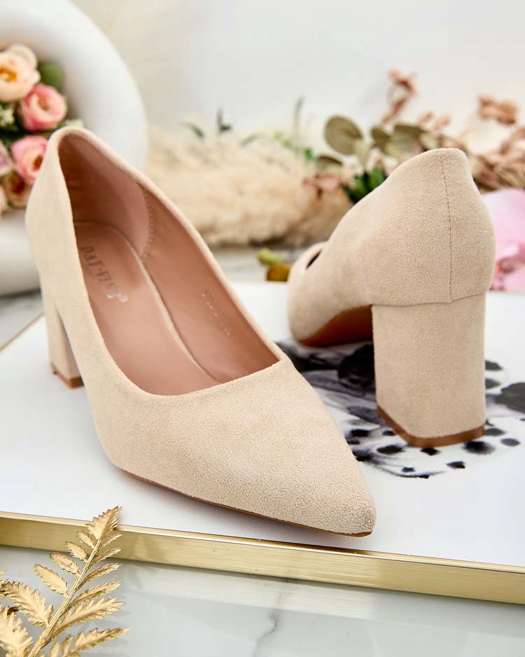 BEŻOWE CZÓŁENKA DAMSKIE ZASOSSE 39 Marka Royalfashion