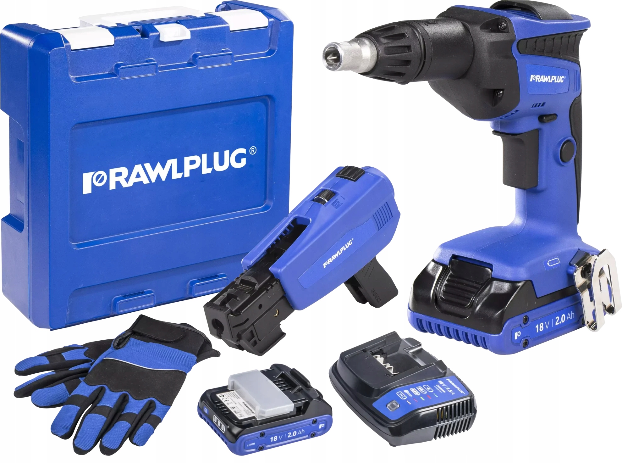 Rawlplug Wkrętarka Do Płyt G-k 18V Podajnik Ładowarka Walizka Akumulator x2