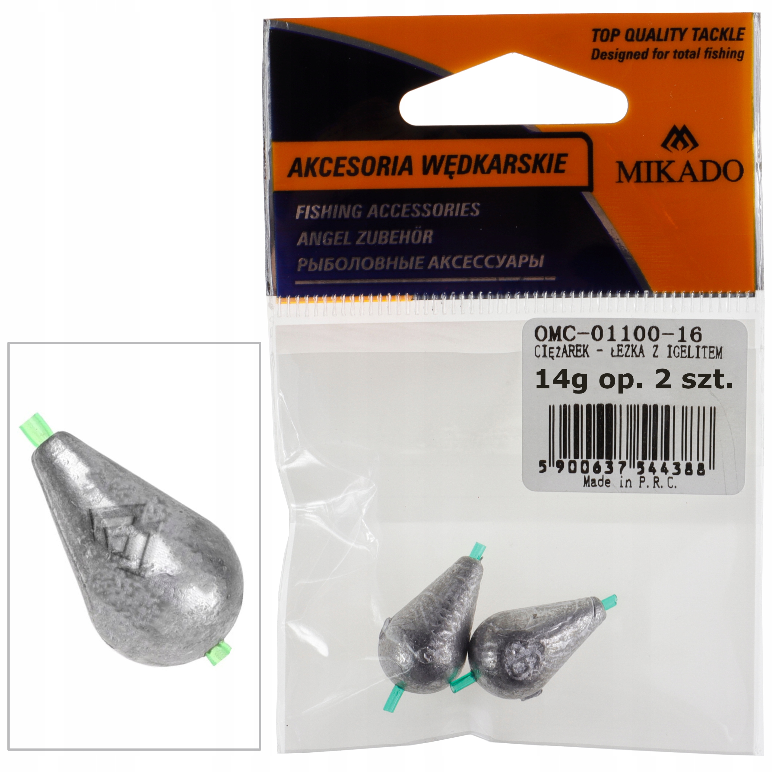 

Ciężarki łezki z igielitem 14 g oliwka ołów 2 szt