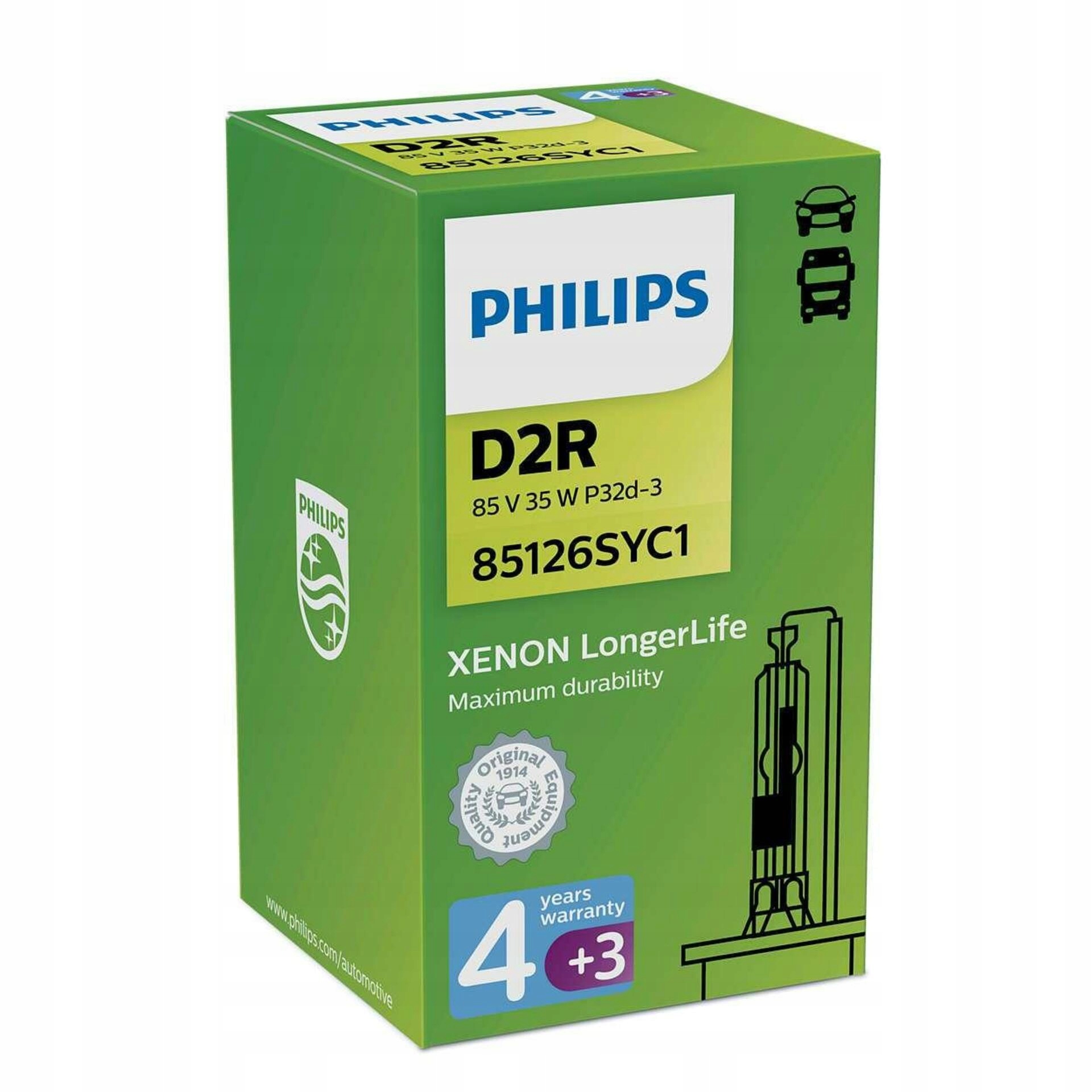 Philips D2R 35W P32d-3 LongerLife 4300K Xenon, 1ks, 85126SYC1