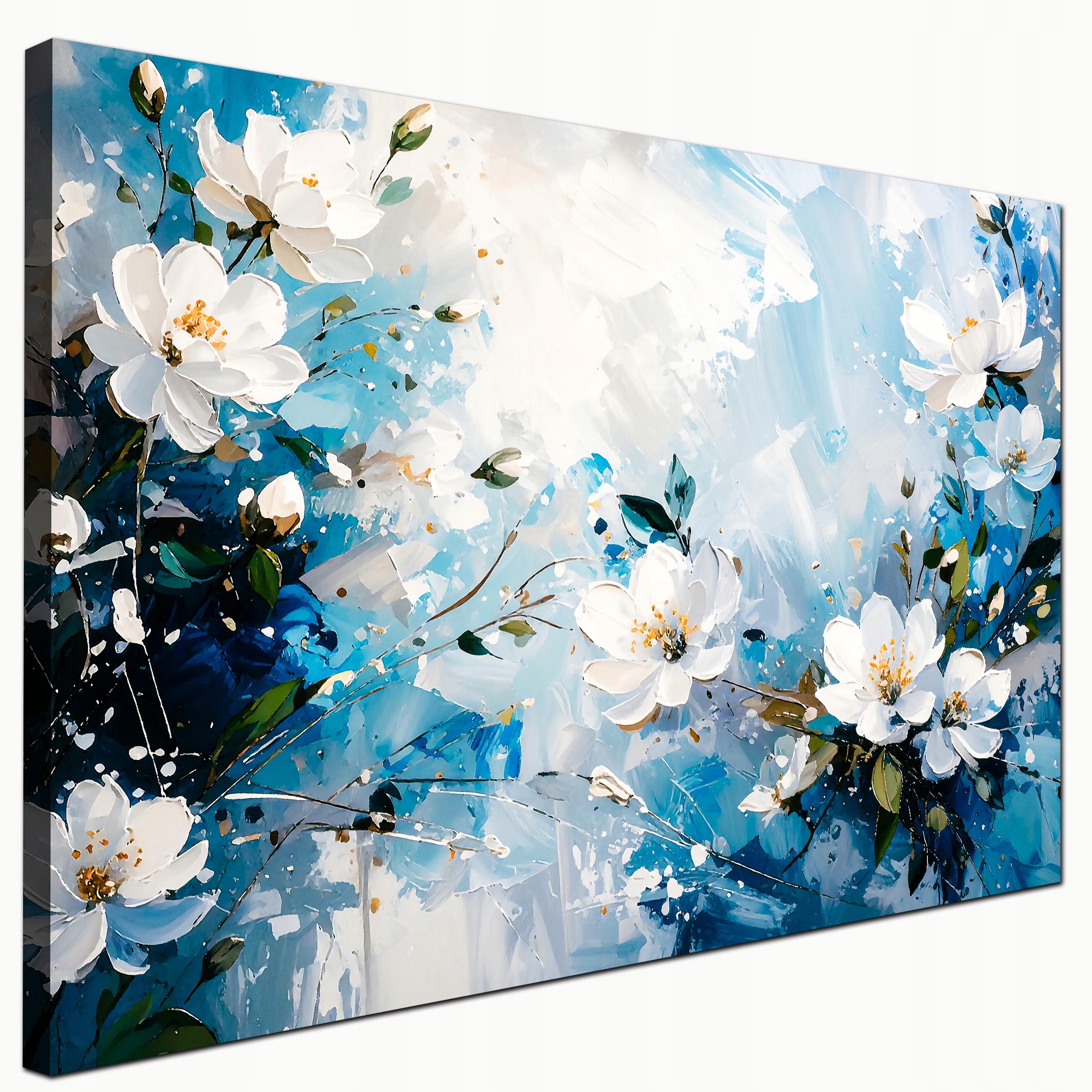 Obraz na płótnie do salonu na ścianę Duży Kwiaty artystyczne 120x80