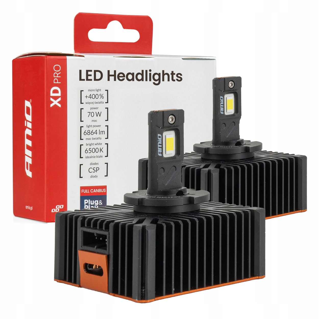 Led žiarovky D5S pre xenóny Full Canbus 6500K AMiO XD Pro