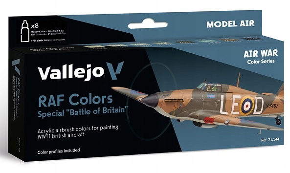 Vallejo 71144 Sada 8 barev Model Air War Raf Colors Battle of Britain
