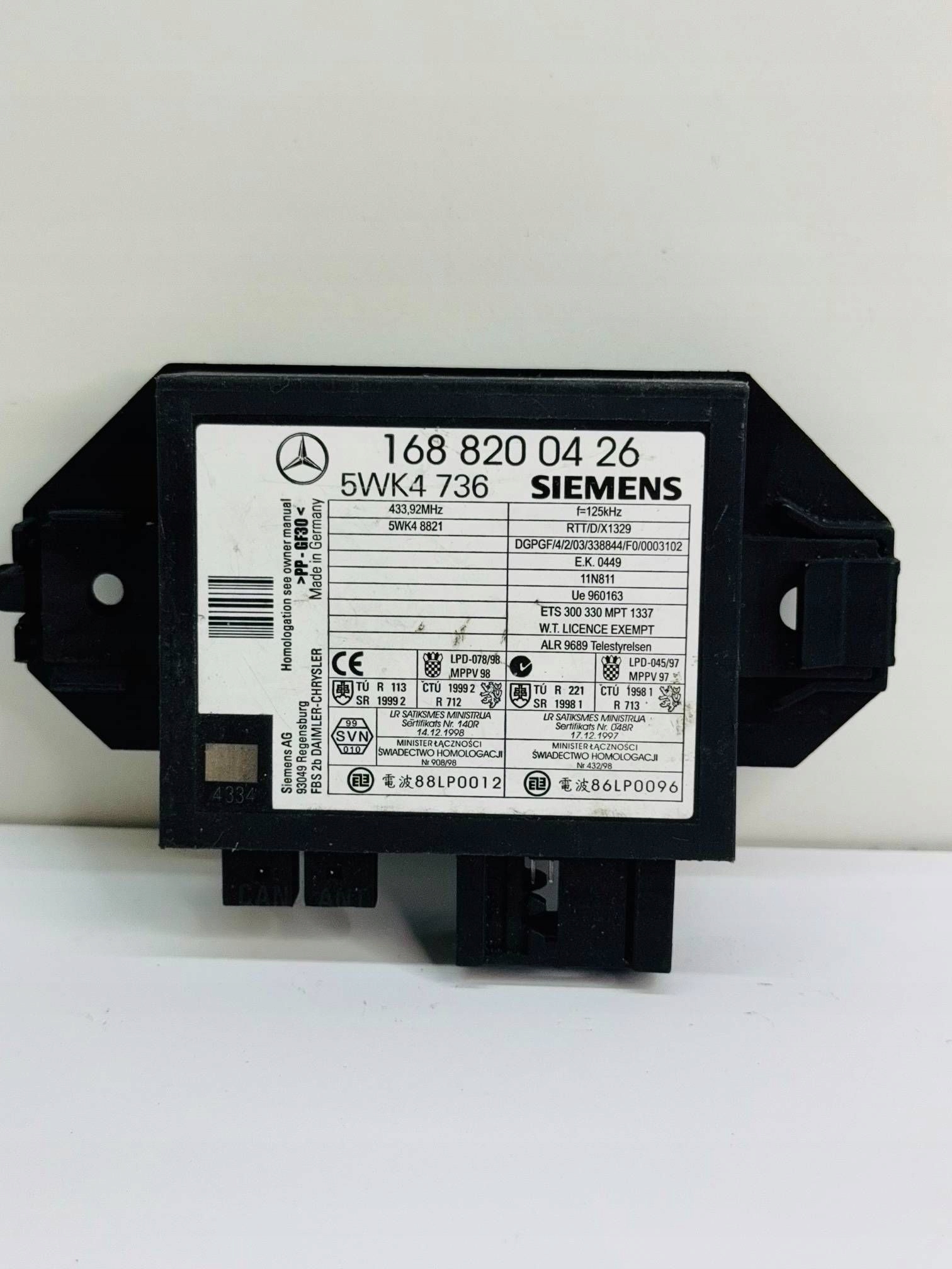 modulo IMMO 1688200426 MERCEDES A KLASA W168 5WK4736 1688220114