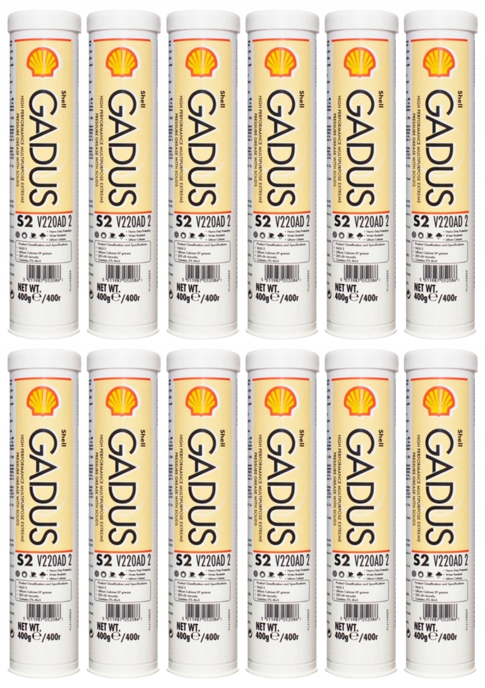 

Shell Gadus S2 V220AD 2 400G 12X Sztuk Karton