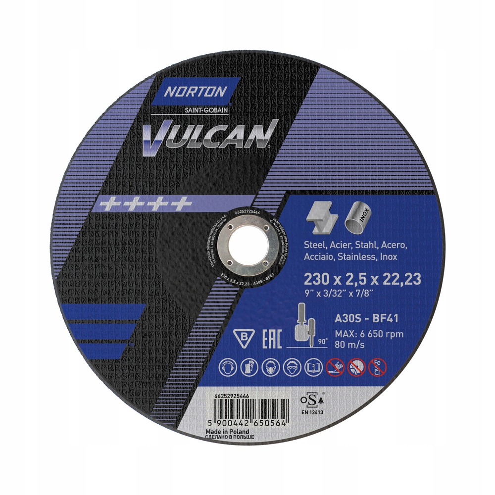 

Tarcza do cięcia Norton Vulcan 230x2,5 Stal Inox