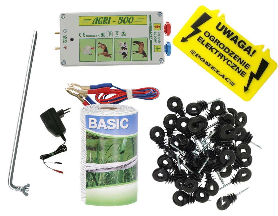 PASTUCH ELEKTRYCZNY KOMPLETNY 230 BYDŁO KONIE