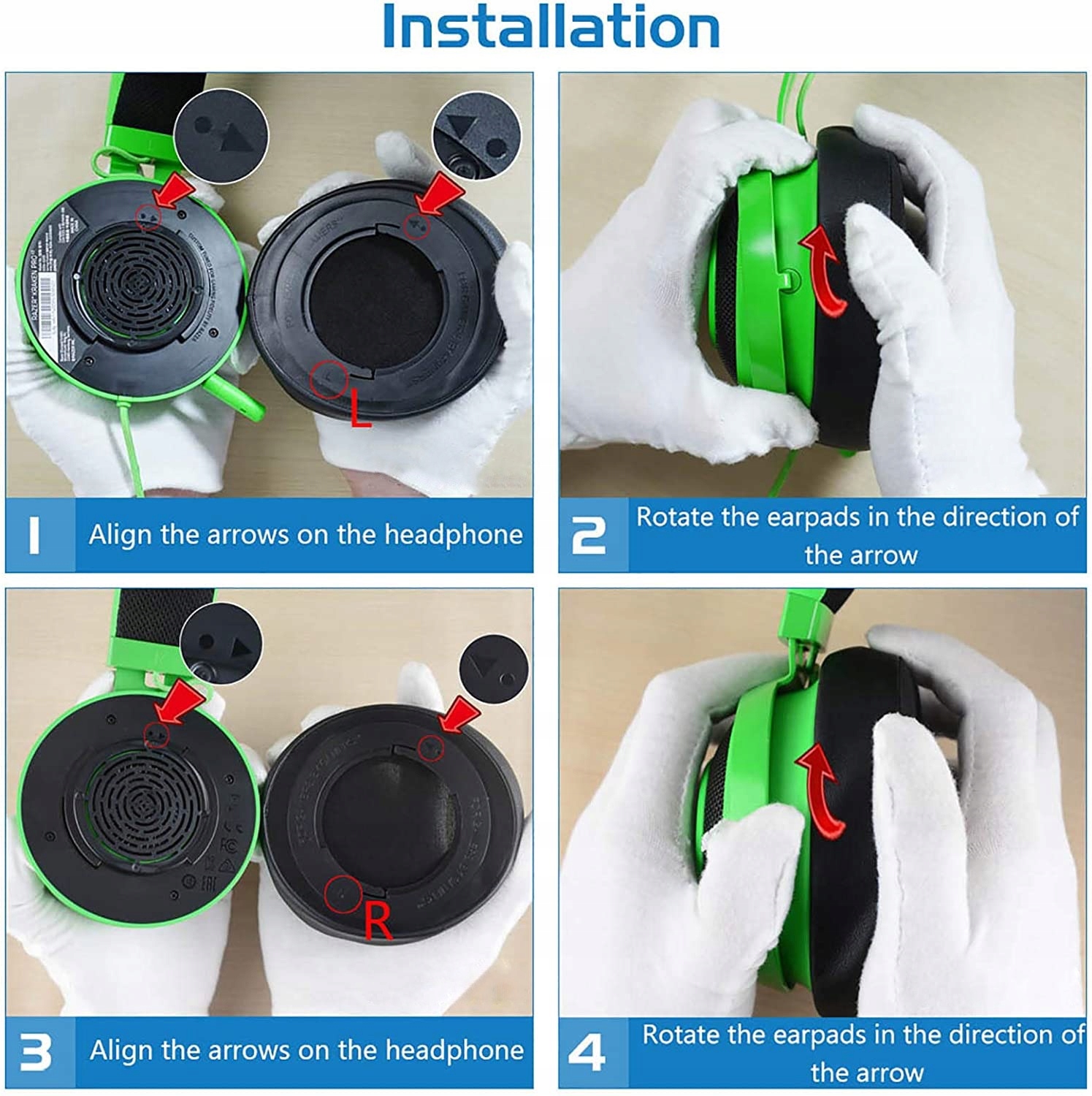 GĄBKI NAKŁADKI PADY NAUSZNIKI DO SŁUCHAWEK RAZER KRAKEN PRO V2 OVAL CZARNE Przeznaczenie RAZER KRAKEN