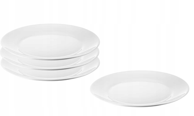 

Ikea Oftast Talerz obiadowy biały, 25 cm 4 szt