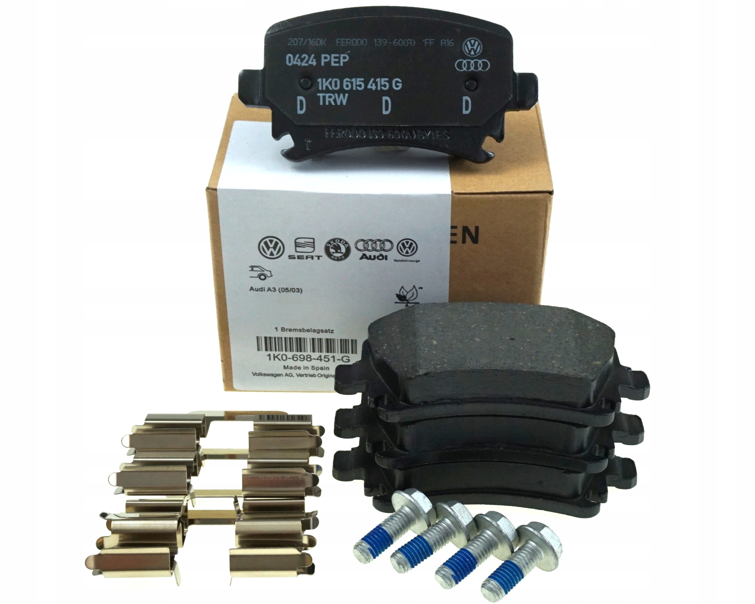 KLOCKI HAMULCOWE TYŁ OE VAG AUDI A3 8P A6 C5 C6 VW PASSAT B6 B7 GOLF V VI