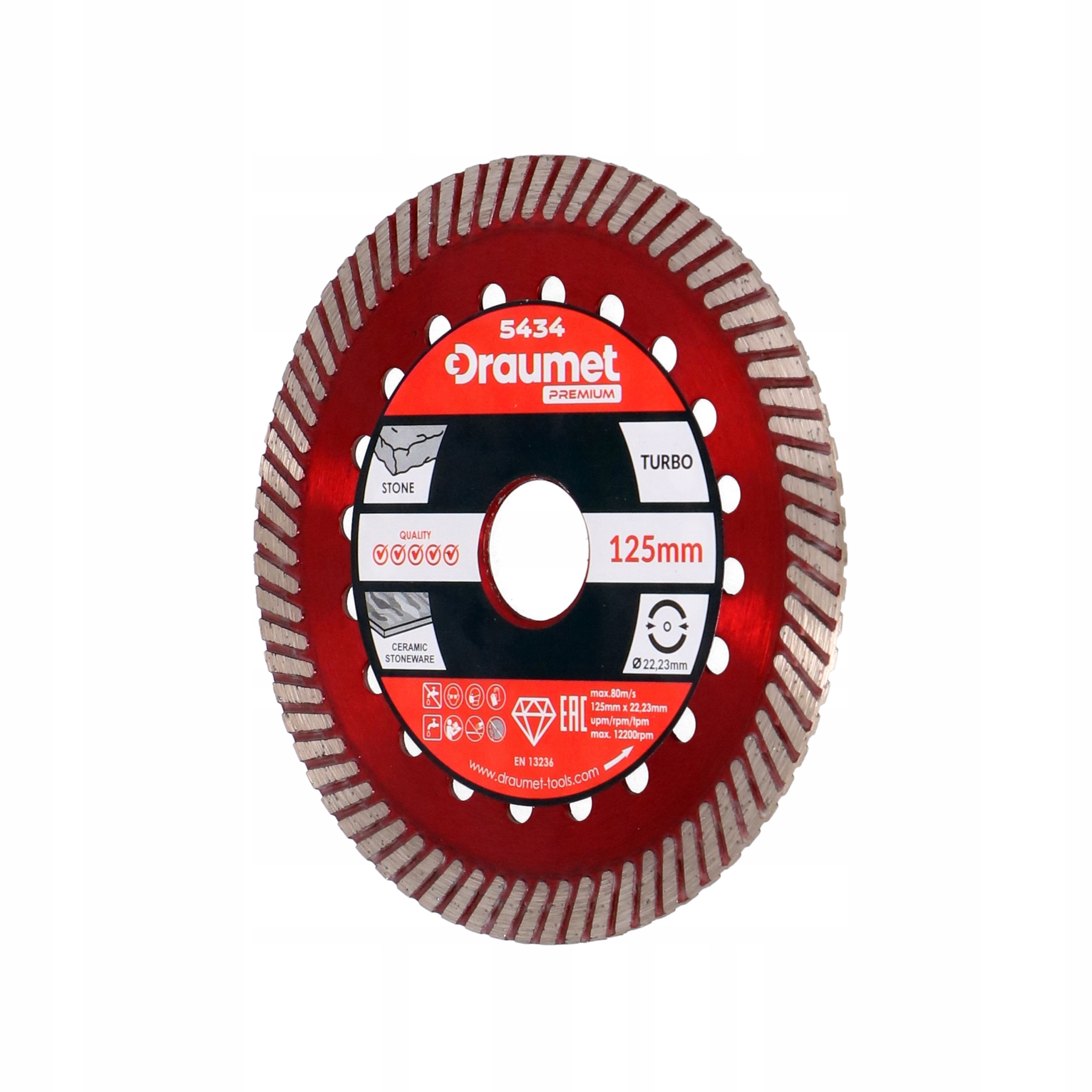 DRAUMET Tarcza diamentowa turbo 125mm 80m/s