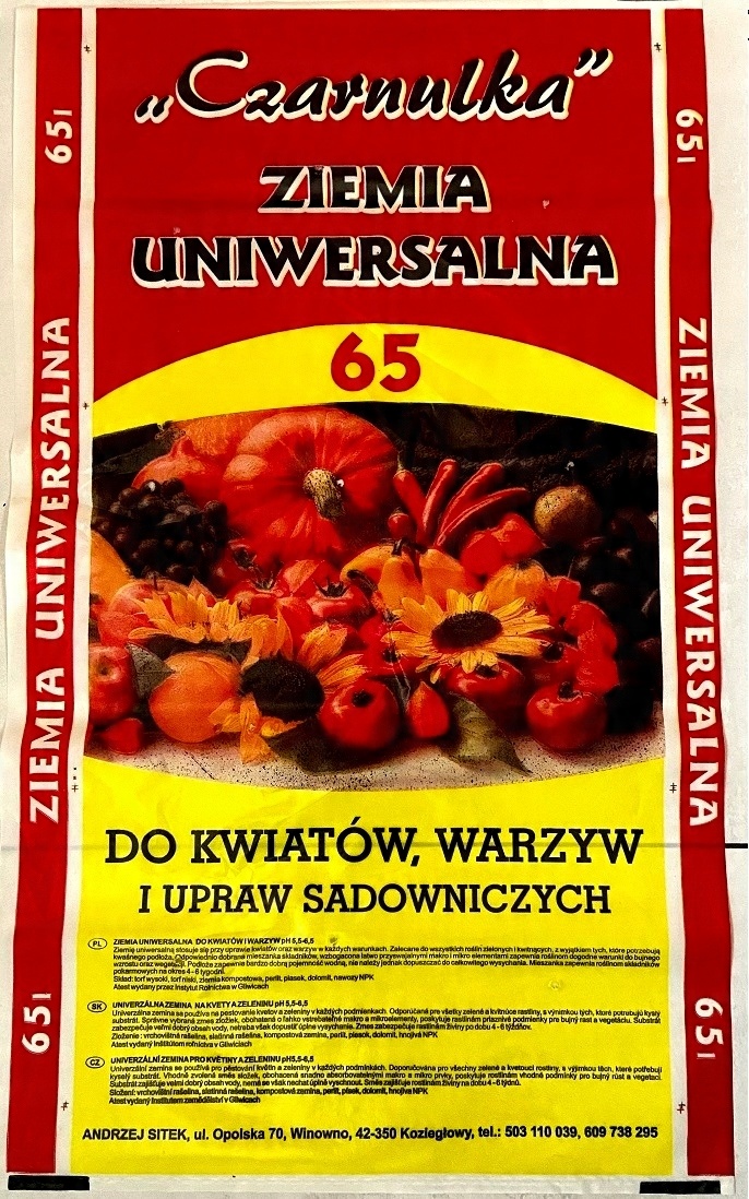 

Ziemia Uniwersalna do Warzyw Kwiatów 65L BIOnawóz
