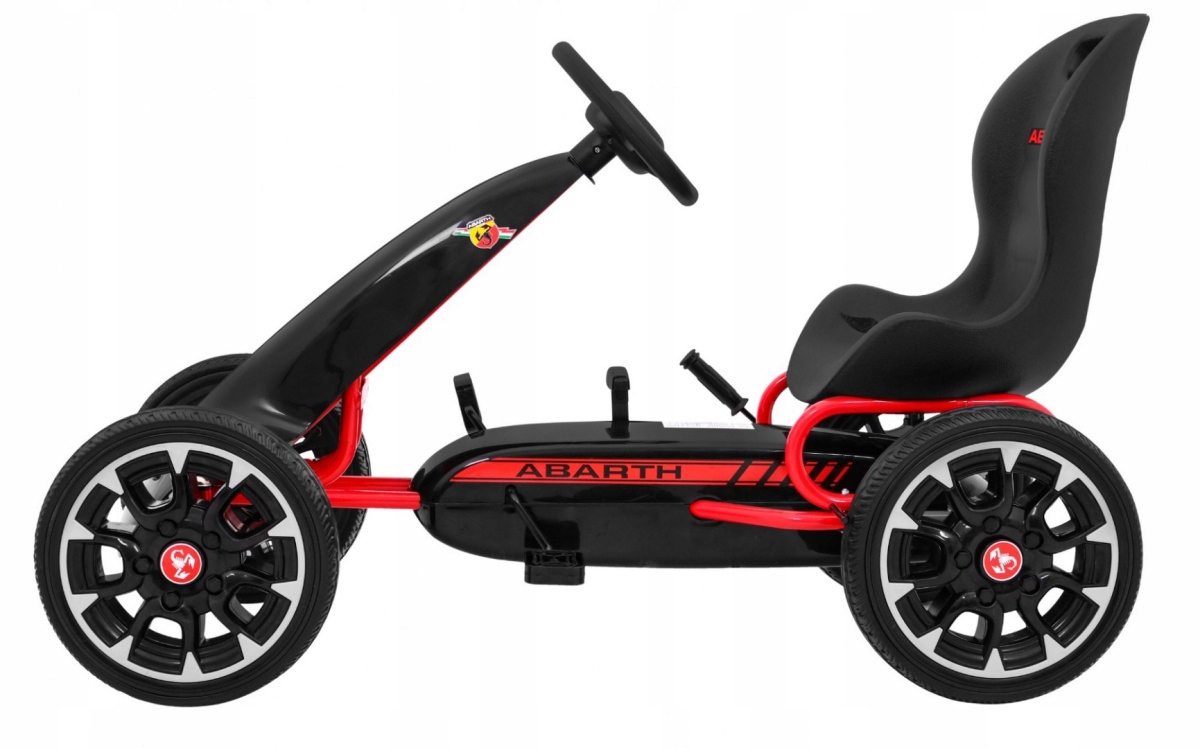 Gokart ABARTH na pedały dla dzieci Hamulec ręczny Wolny bieg PB9388A Szerokość pojazdu 55 cm