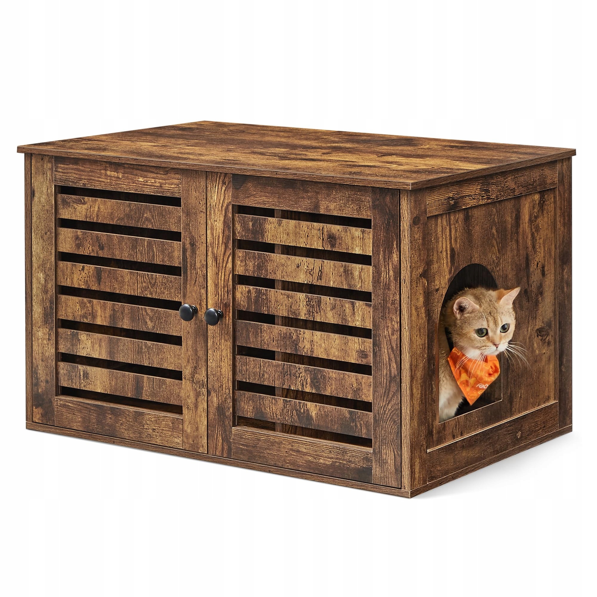 Maskująca Szafka Na Kuwetę Dla Kota Brązowa 80CM