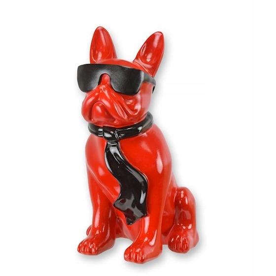 Záhradná dekorácia Pes Figura záhrada dom dekoratívna Buldog Pes červený