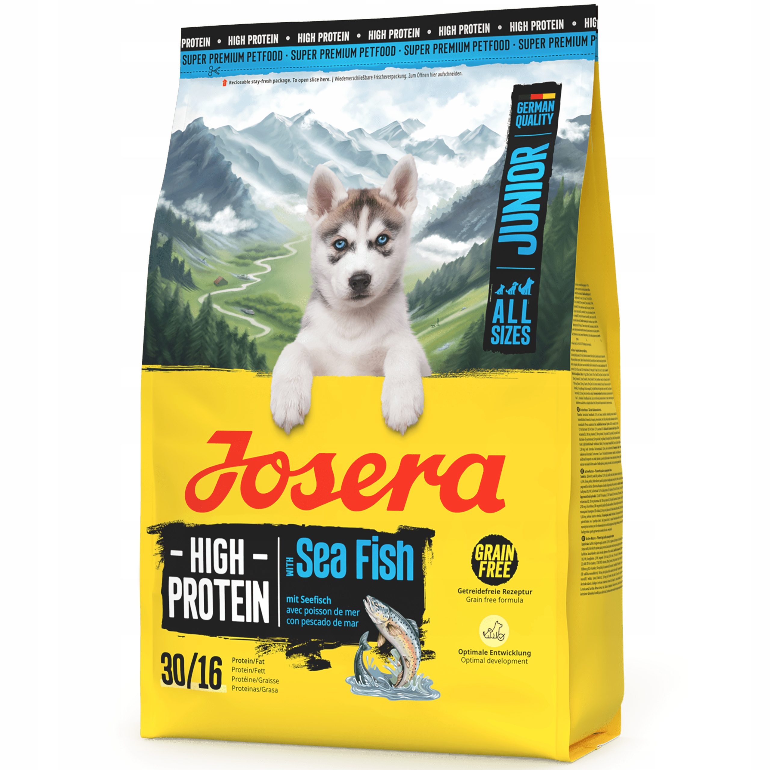 Levně Josera High Protein Junior Sea Fish 3kg Krmivo pro štěňata středních plemen