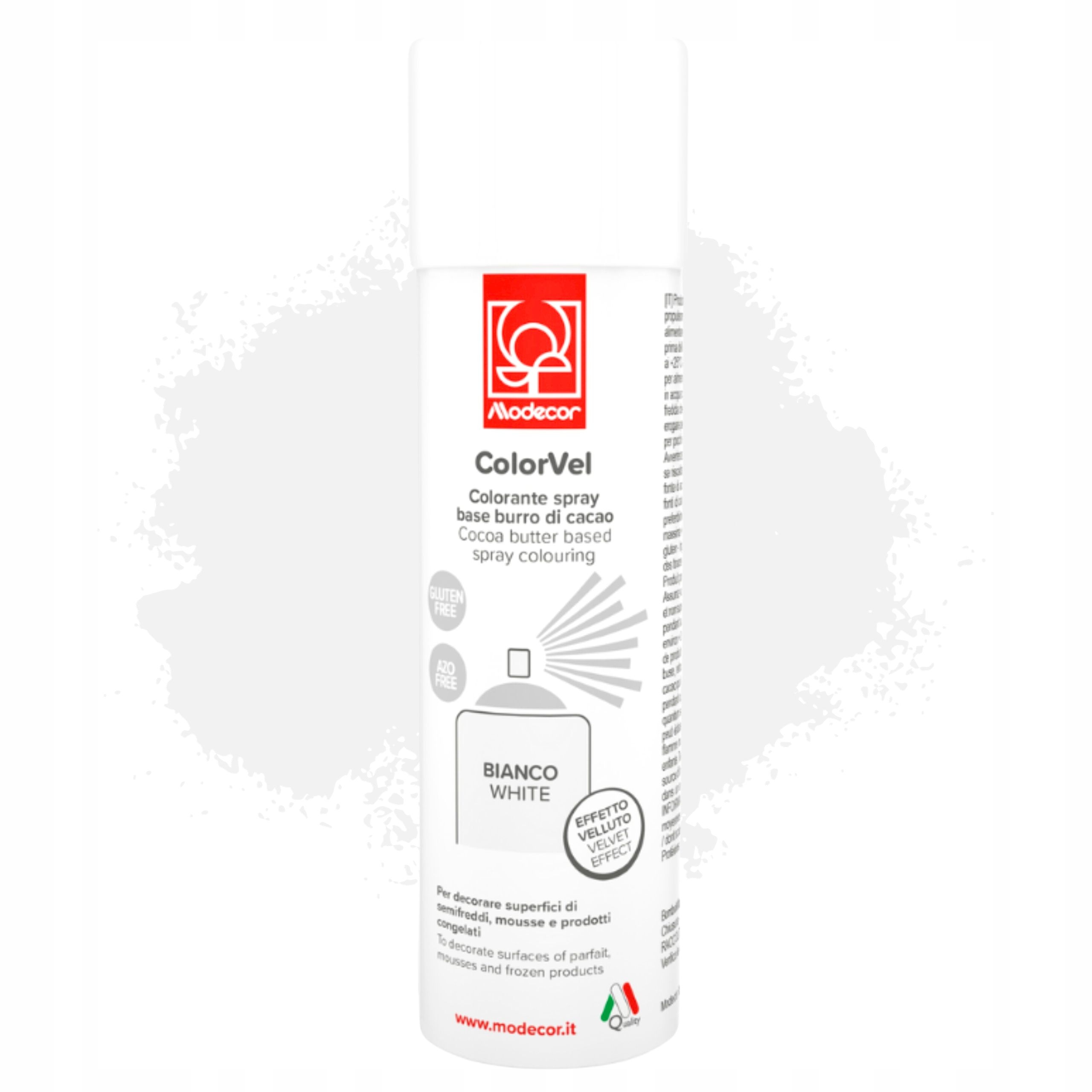 Levně Bílý potravinářský semiš Bianco ve spreji Modecor 250 ml Velvet 23635
