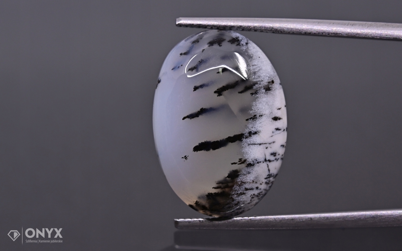 Dendritový achát z Turecka kabošon ovál 18x13 mm