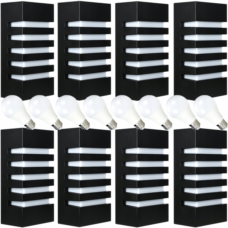 8x Kinkiet Led E27 Zewnętrzny Ogrodowy Na Balkon Taras Lampa IP55 4000K