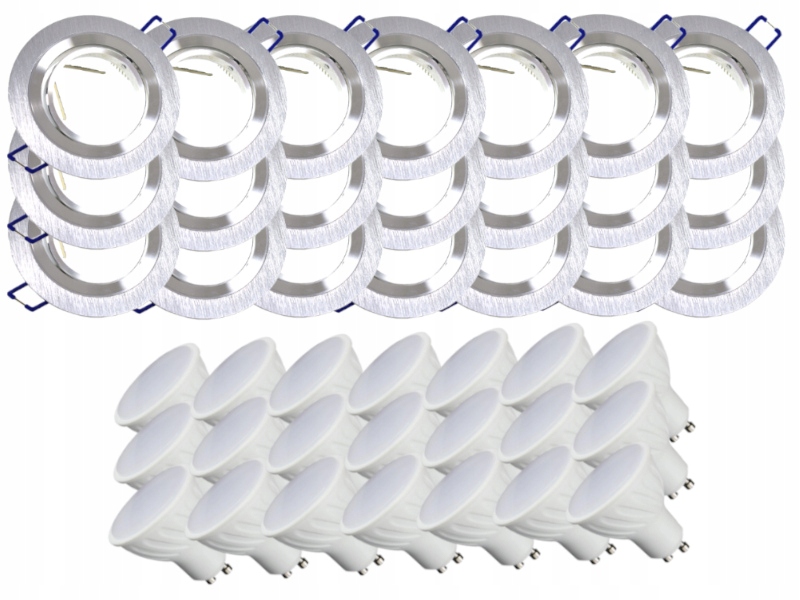 21x Hliníková Lampička Inox Ocel Kartáčovaná Led Žárovky 5W