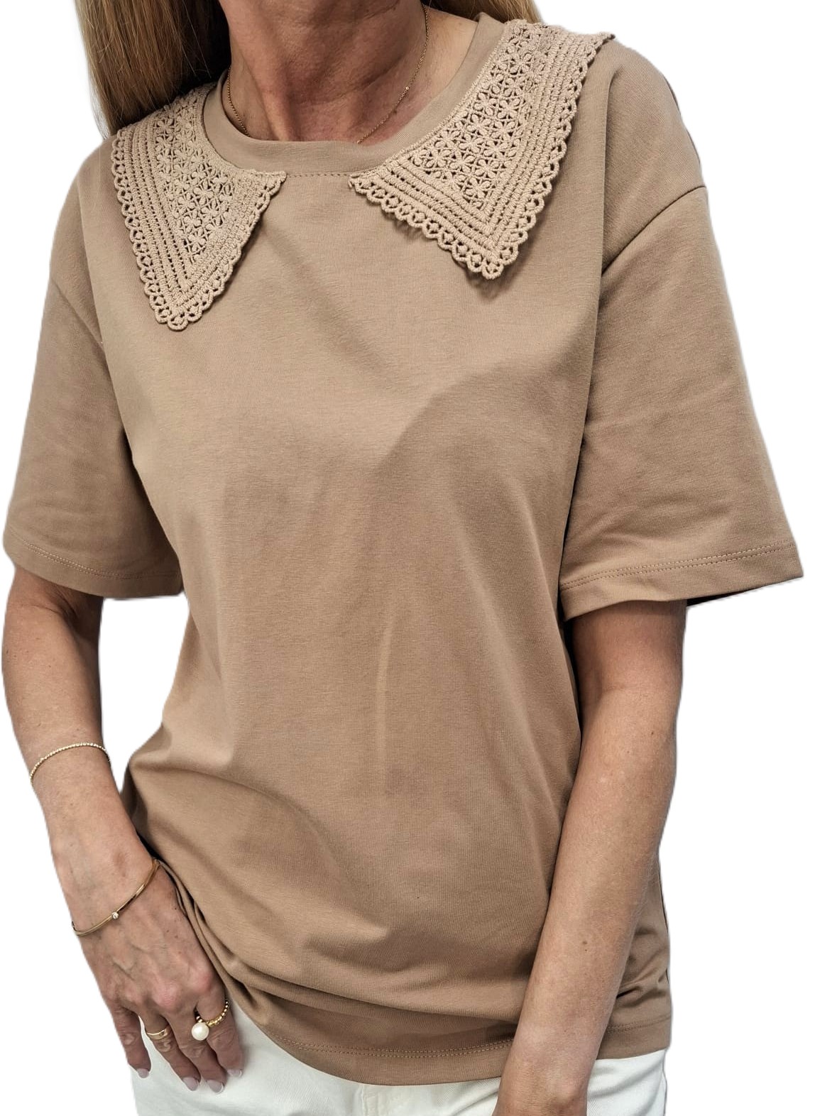 Lemonada Tričko Halenka s krajkou Hnědá Latte Uni New