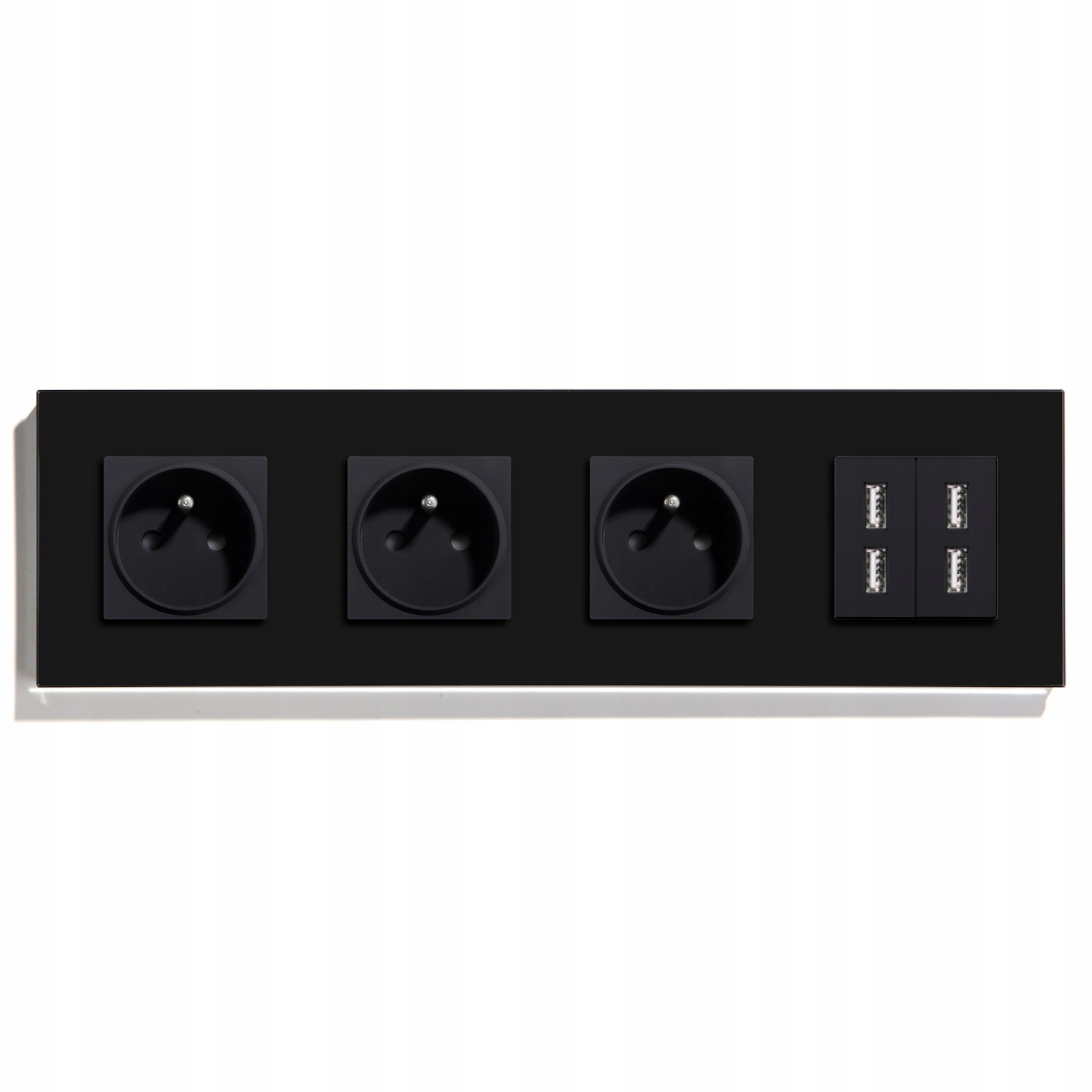 Elektrická Čtyřnásobná Skleněná Zásuvka 4x Usb