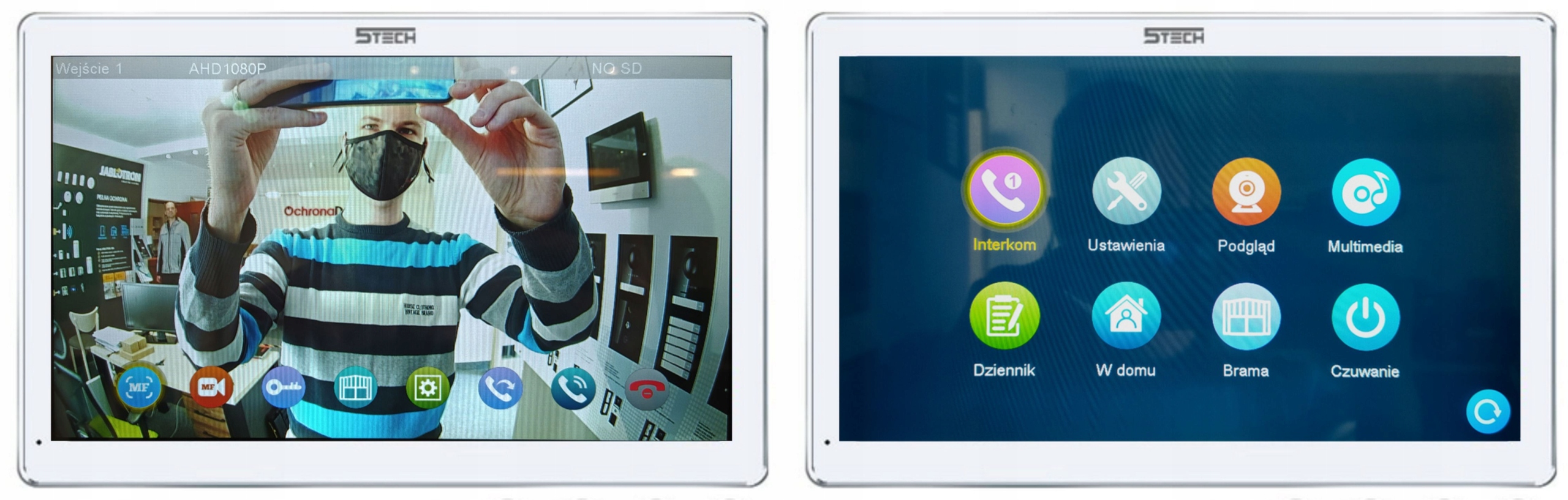 Wideodomofon WiFi 2 monitory 7'' biały 5TECH Marka 5TECH