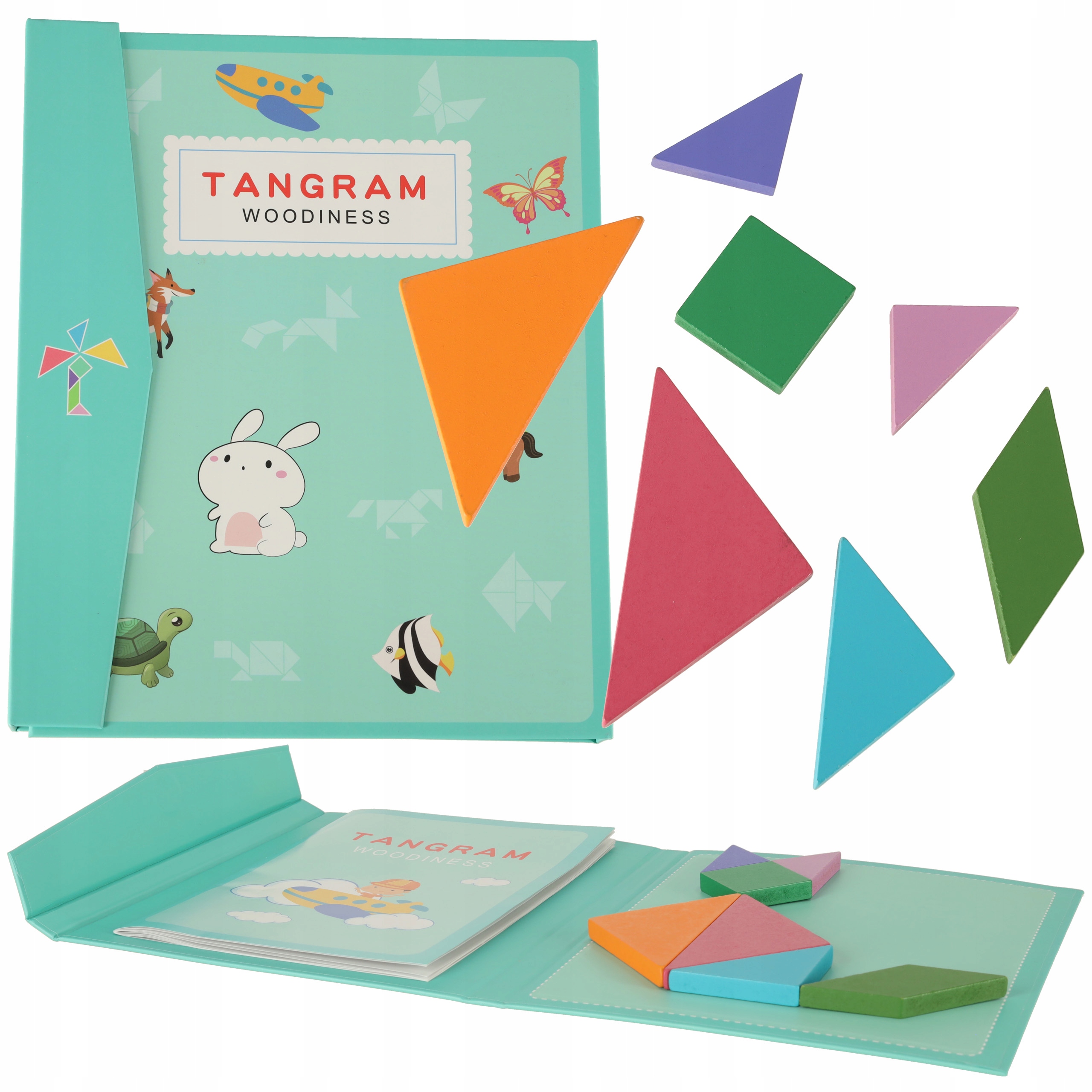 TANGRAM UKŁADANKA KSIĄŻECZKA MAGNETYCZNA GRA LOGICZNA EDUKACYJNA KLOCKI 3D
