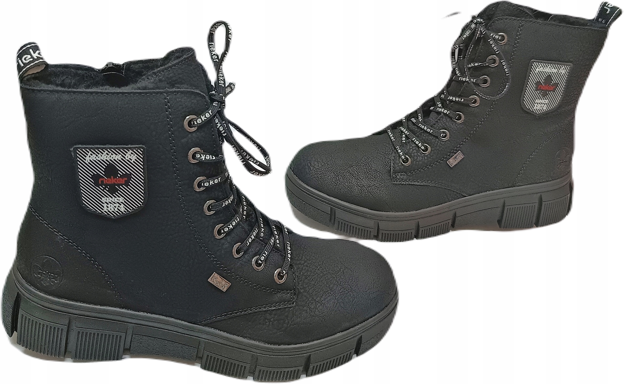 Kotníkové boty s kožíšek dámské Rieker X3410 Tex černé vel. 37