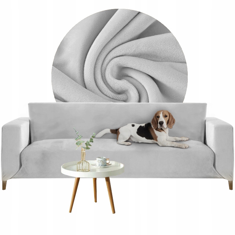 Potah Na Pohovku rohový 4 os 235-300 cm Šedý velur Šedý