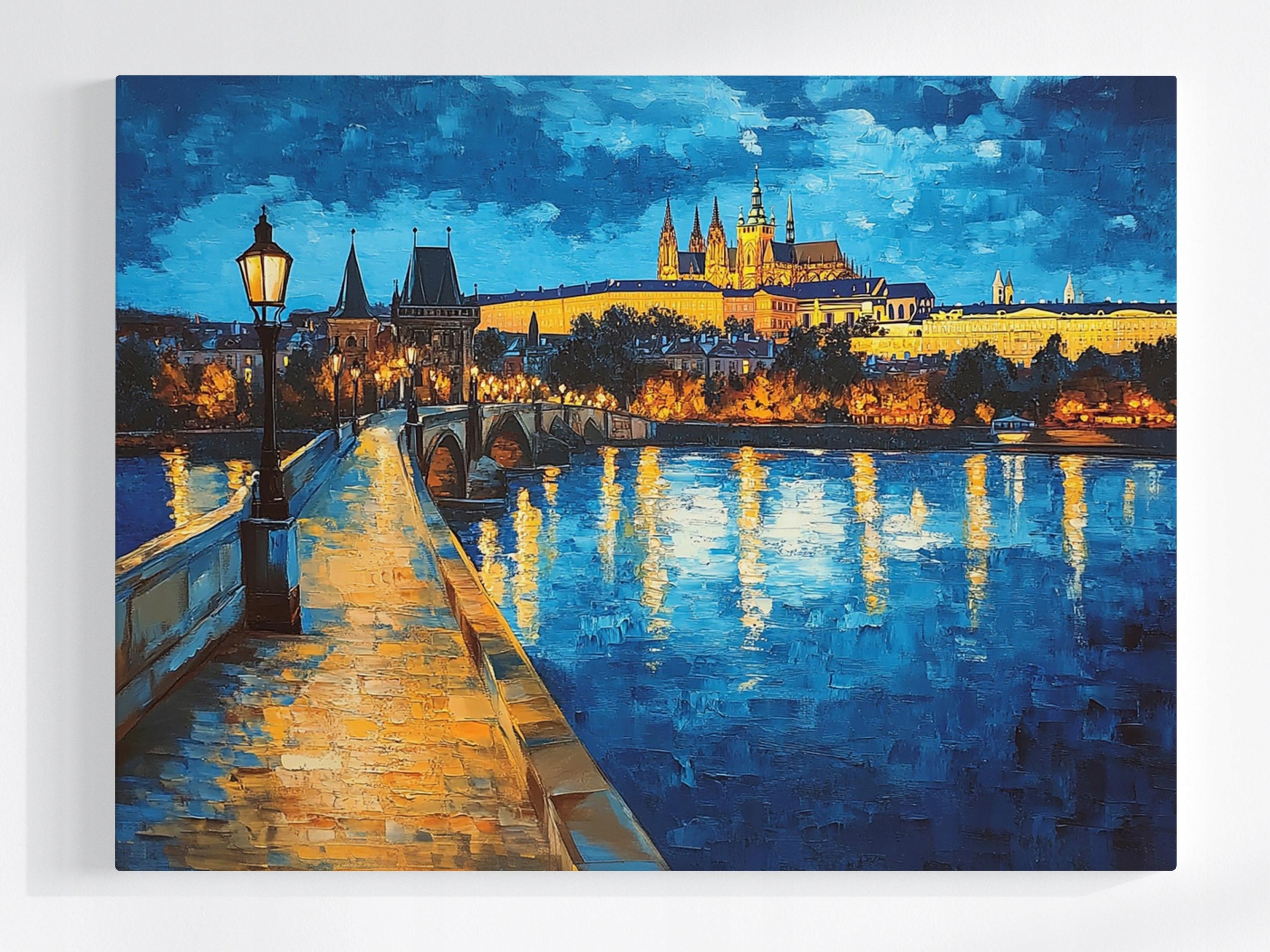 Obraz Na Plátně Canvas Město Praha Hradčanský Most Řeka Vltava 100x75