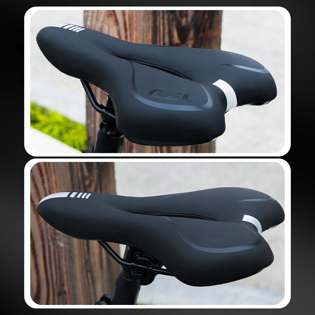 SIODEŁKO ROWEROWE ŻELOWE DAMSKIE MĘSKIE SIODŁO ROWEROWE DO ROWERU SPORTOWE Długość 28 mm