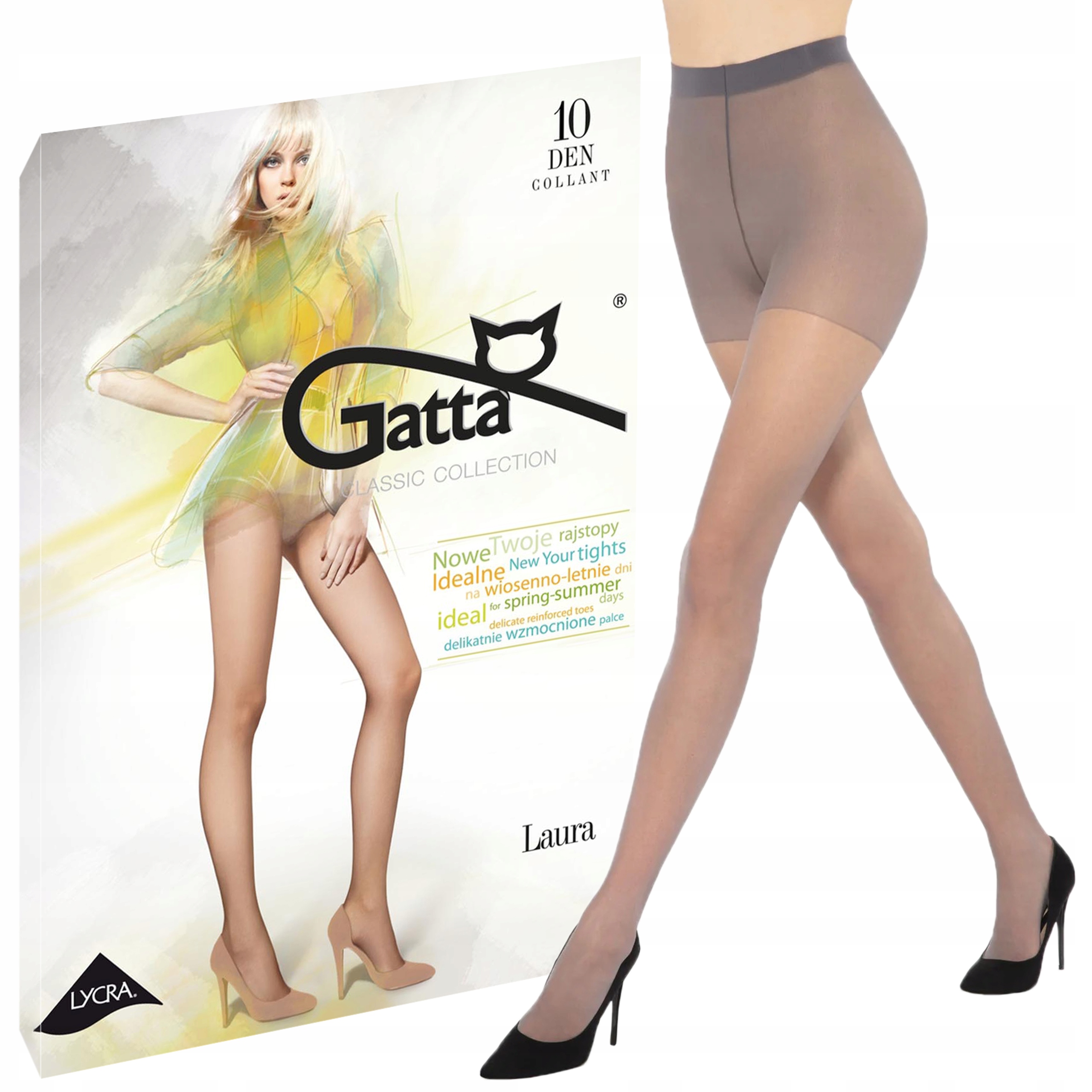 

Rajstopy Gatta Laura 10 den lycra Grafit 4-L