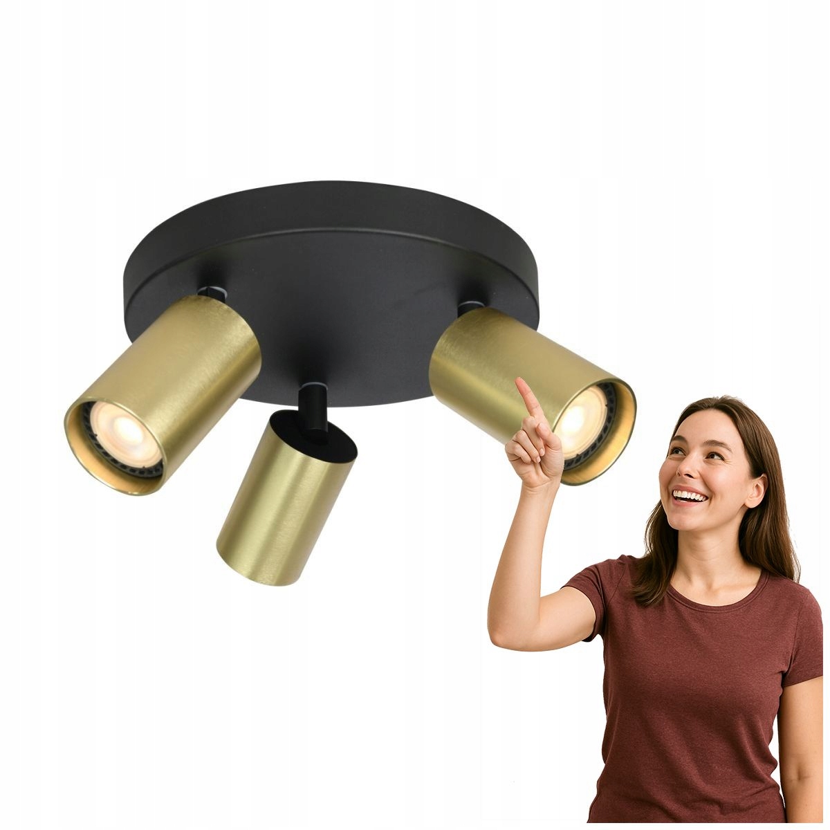 Reflektorová lampa Nesto 3xGU10 Černá Mosaz Italux