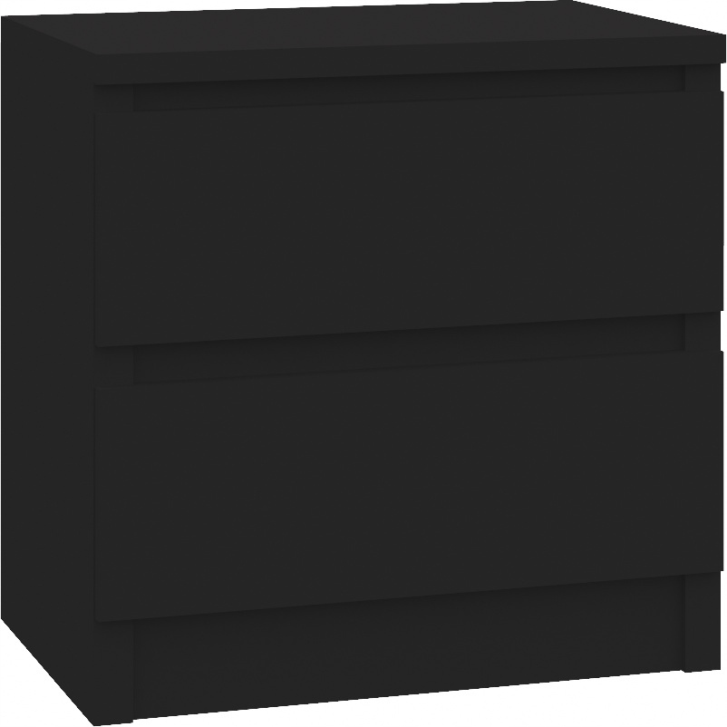 

Szafka Nocna Stolik Nocny 40CM 2 Szuflady Czarny
