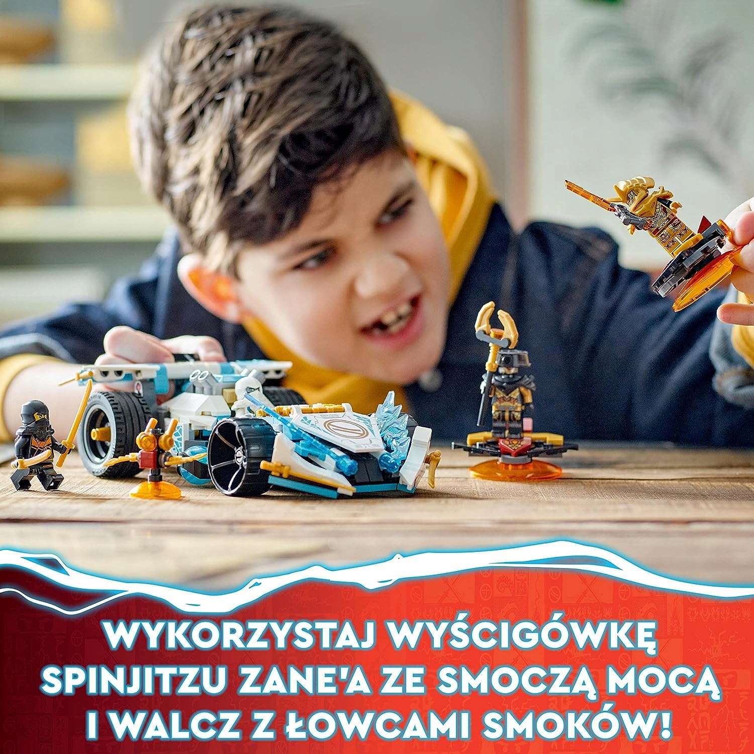 LEGO NINJA GO 71791 SAMOCHÓD WYŚCIGOWY AUTO SPINJITZU SMOKA ZANE'A 7+ Wiek dziecka 7 lat +