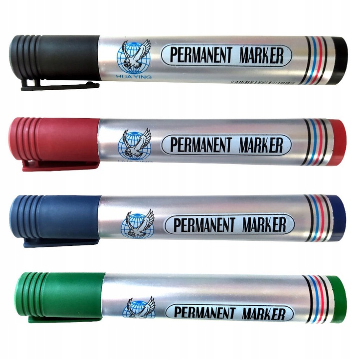 MARKER PERMANENTNY OKRĄGŁY WODOODPORNY 4 KOLORY