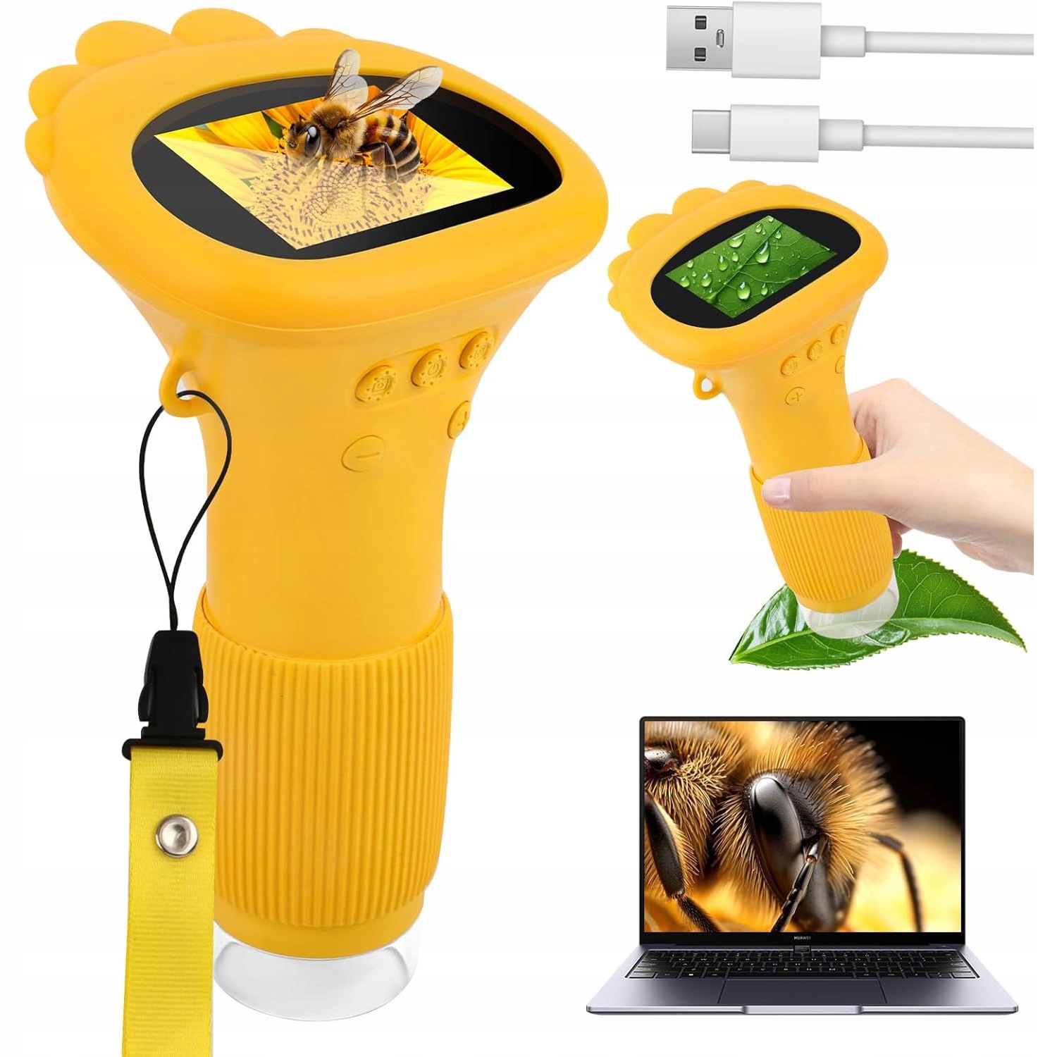 Digitální Mini Ruční Přenosný Mikroskop Lupa 1000 X 2 M S Led Pro Děti