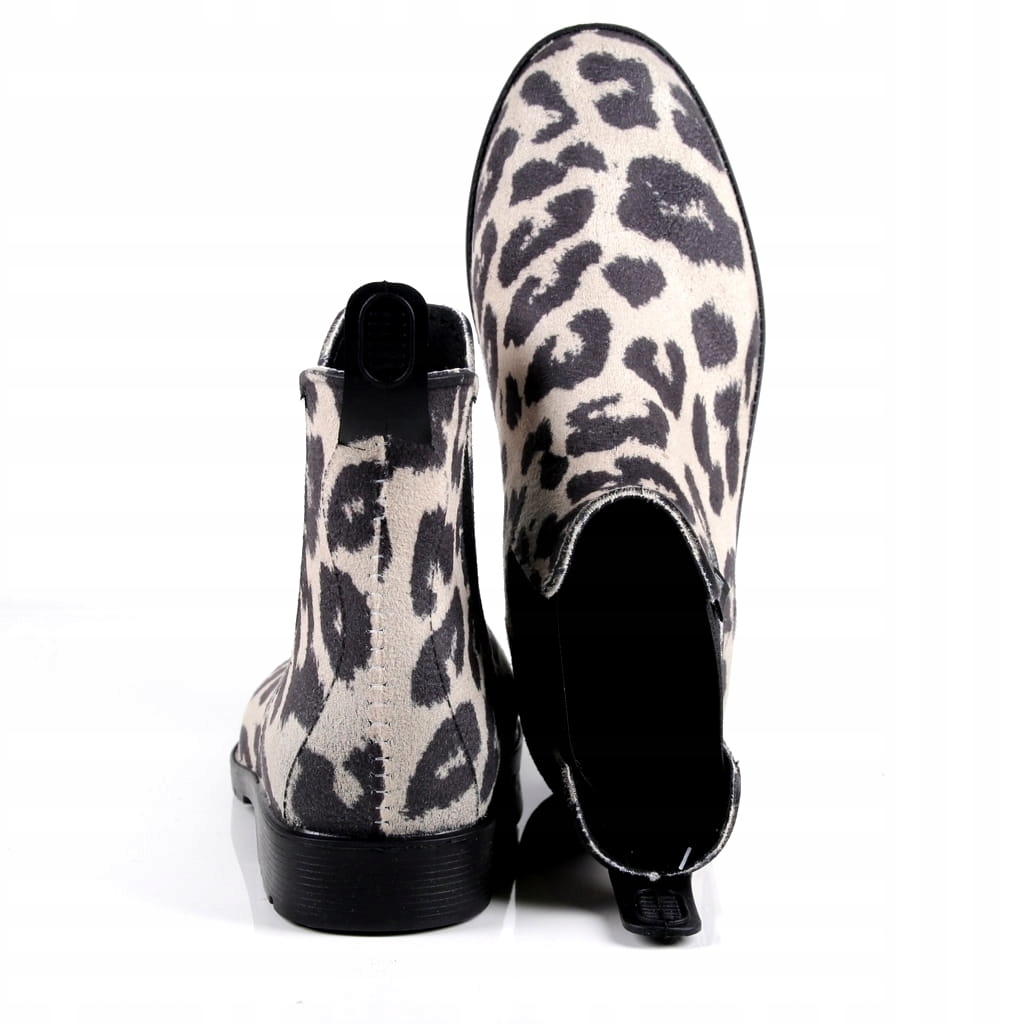 DAMSKIE KALOSZE KRÓTKIE POWLEKANE BEŻOWE PANTERKA Kod producenta 2312 BEŻOWE 36